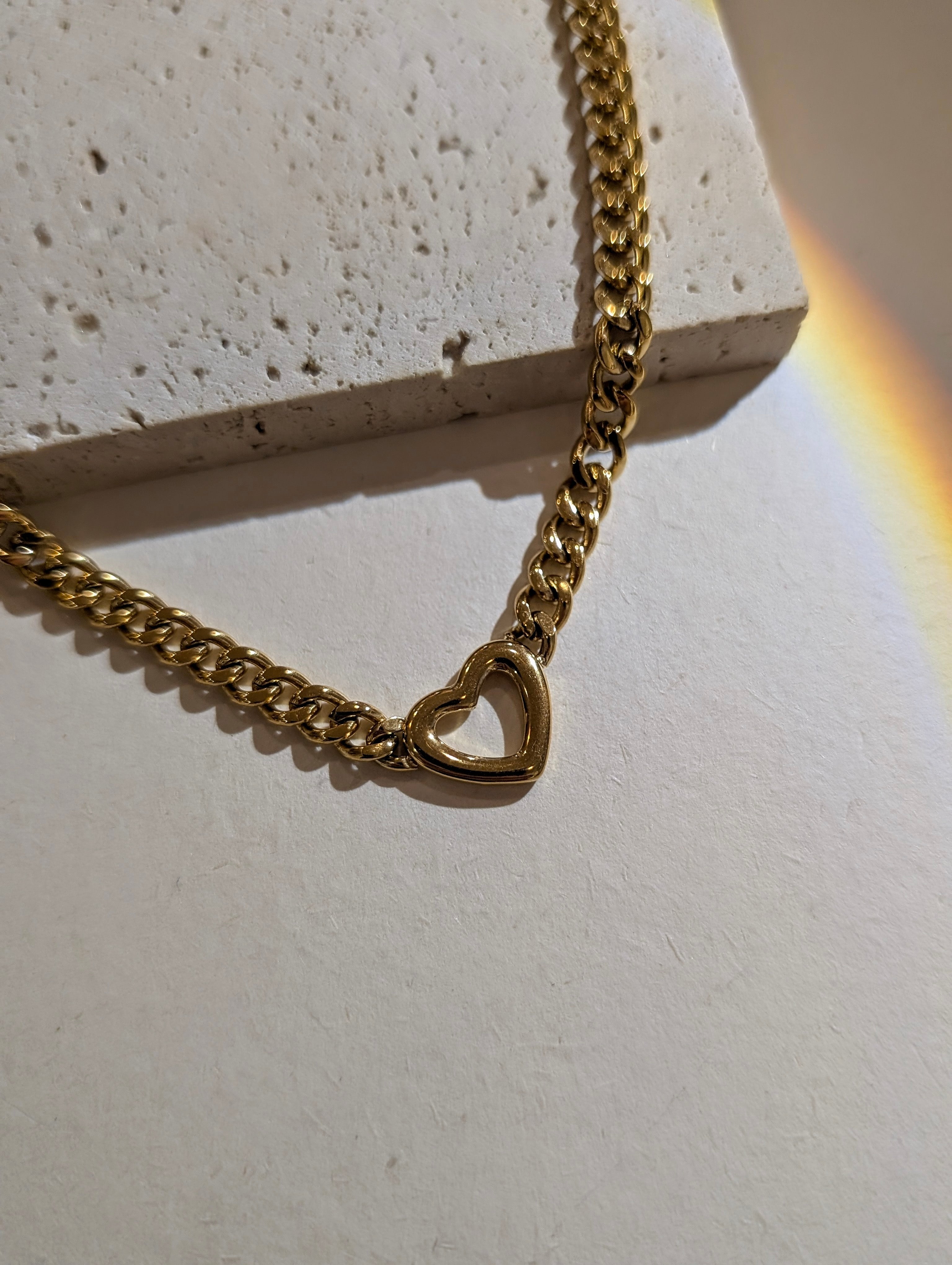 Heart Link Chain Stainless Steel Necklace