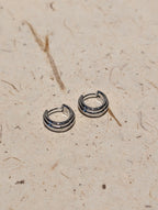 Parallel Rib Hoop Stainless Steel Earrings