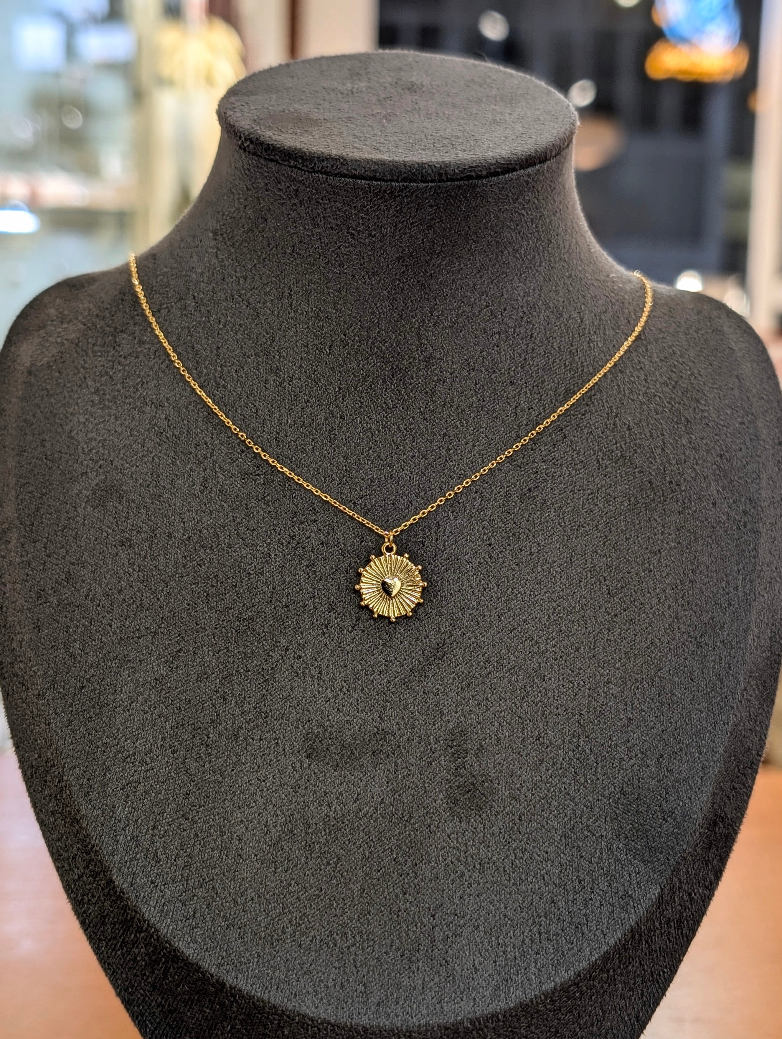 Sunburst Heart Necklace