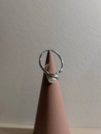 Oval faux pearl stainless steel ring