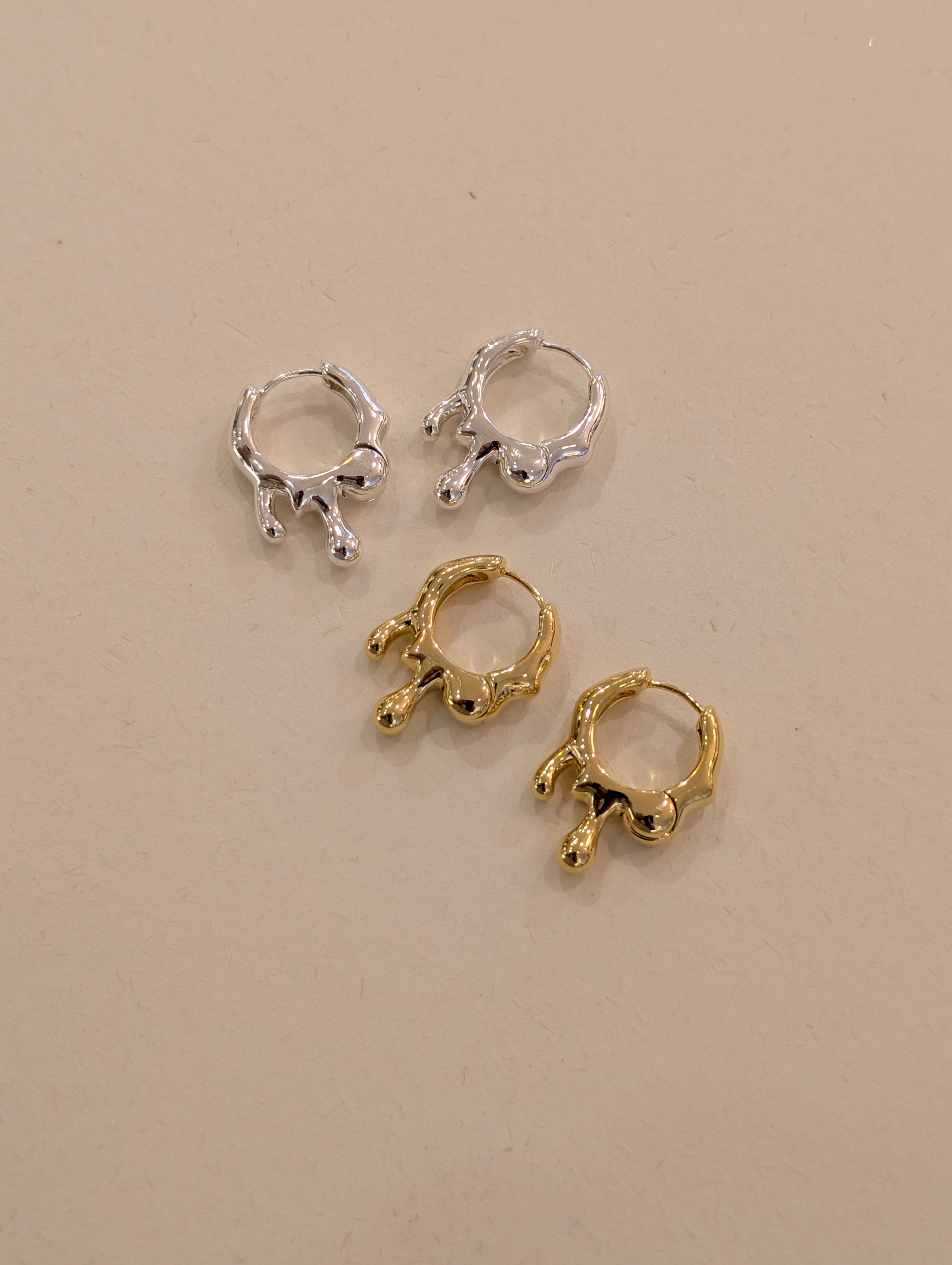 Mercury Drip Hoop Earrings