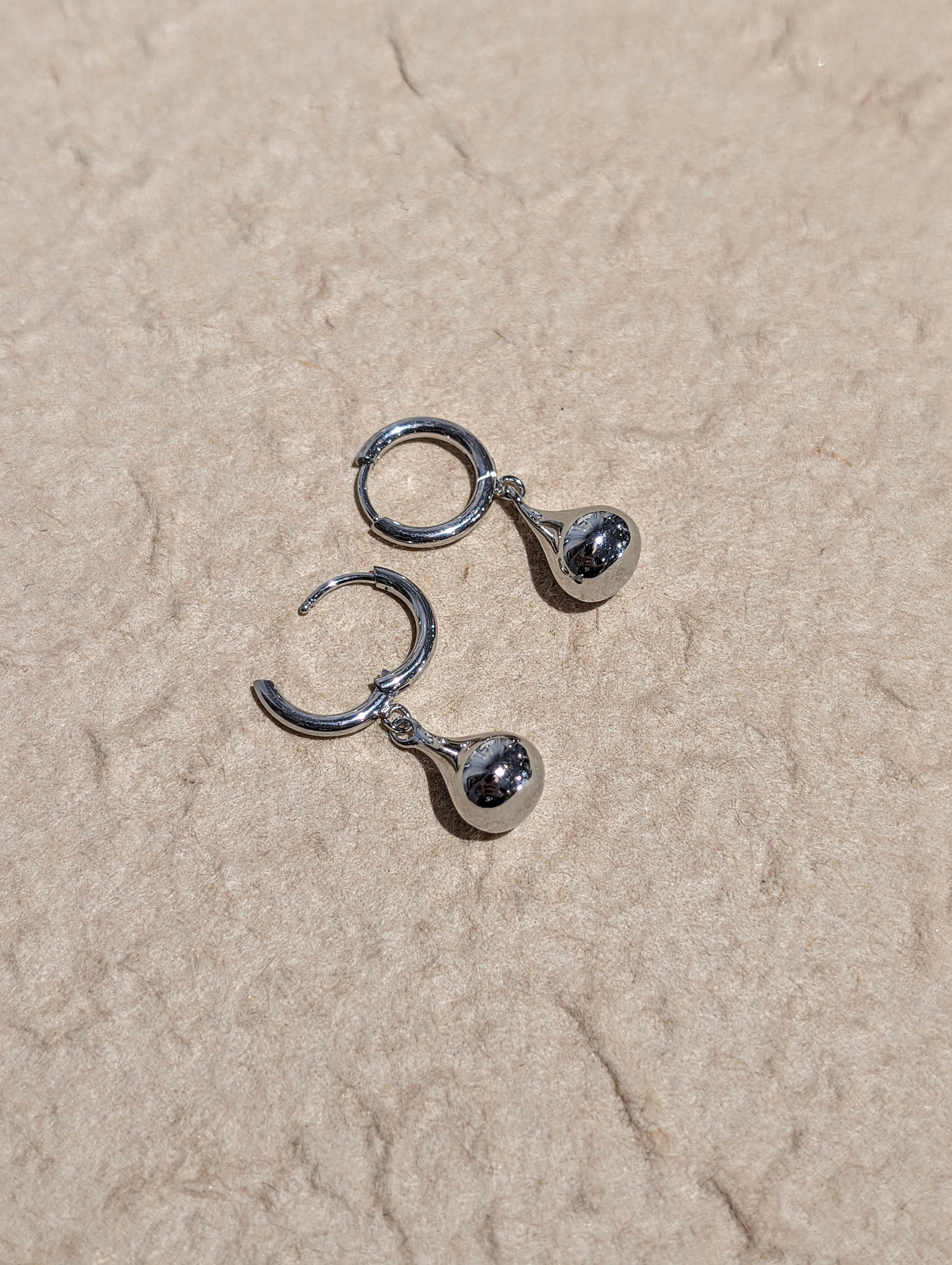 Molten Waterdrop Hoop Stainless Steel Earrings
