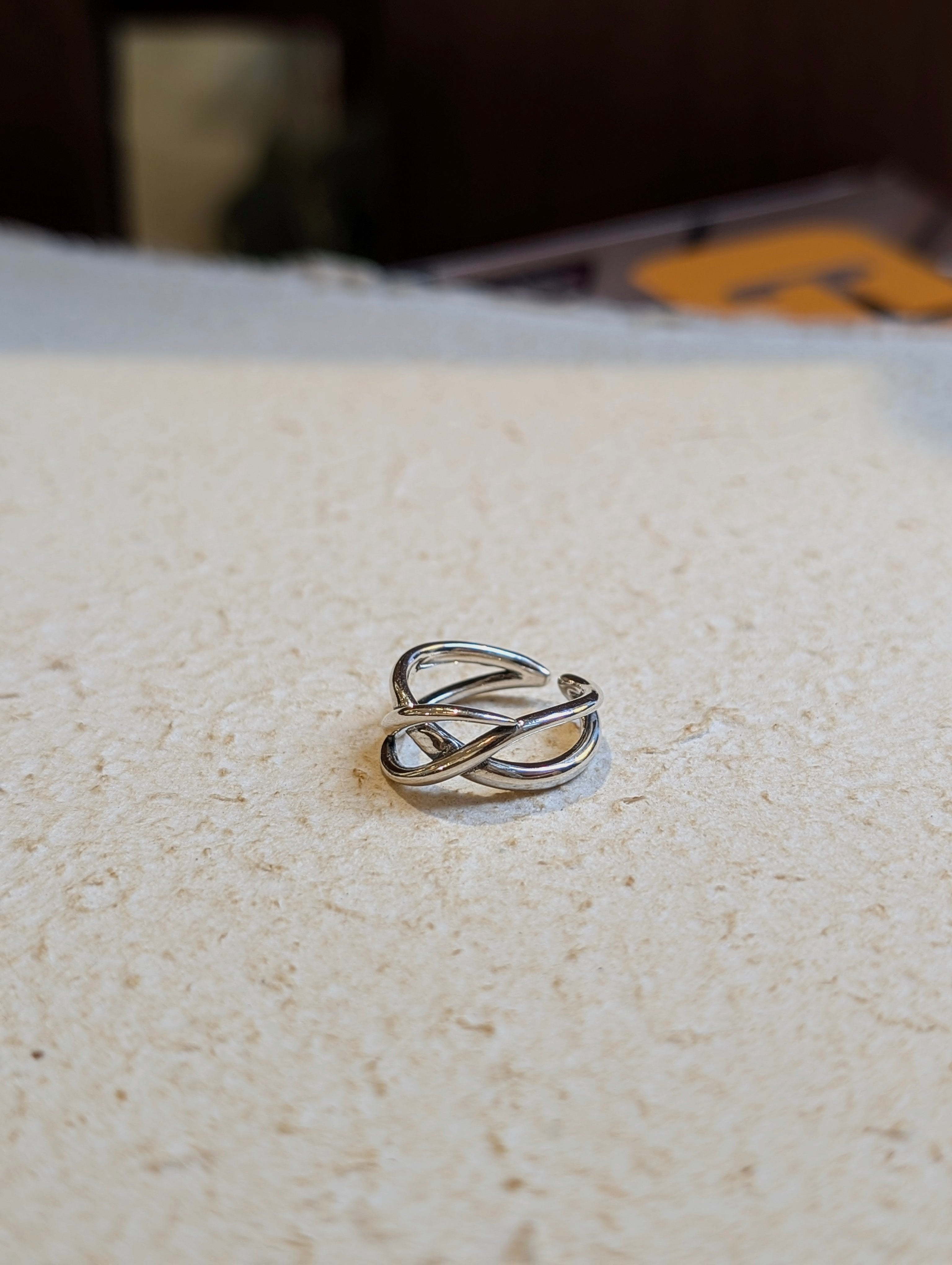 Infinity Knot 925 Silver Pink Ring