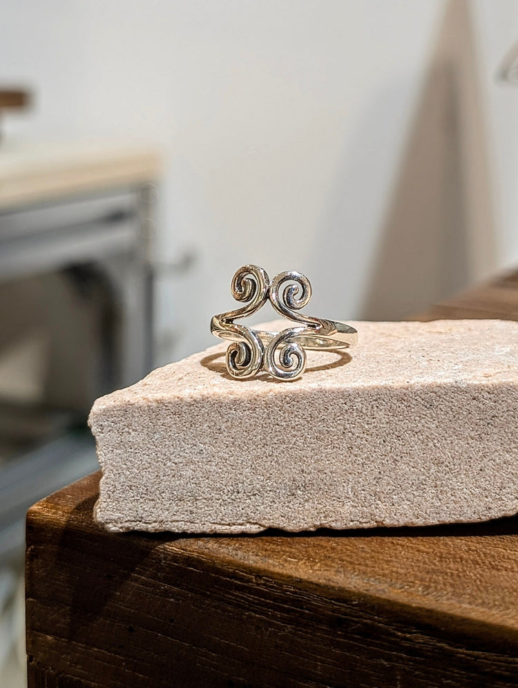 Quad Spiral 925 Silver  Ring