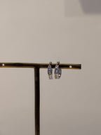 Rectangular CZ Hinged Hoop Earrings