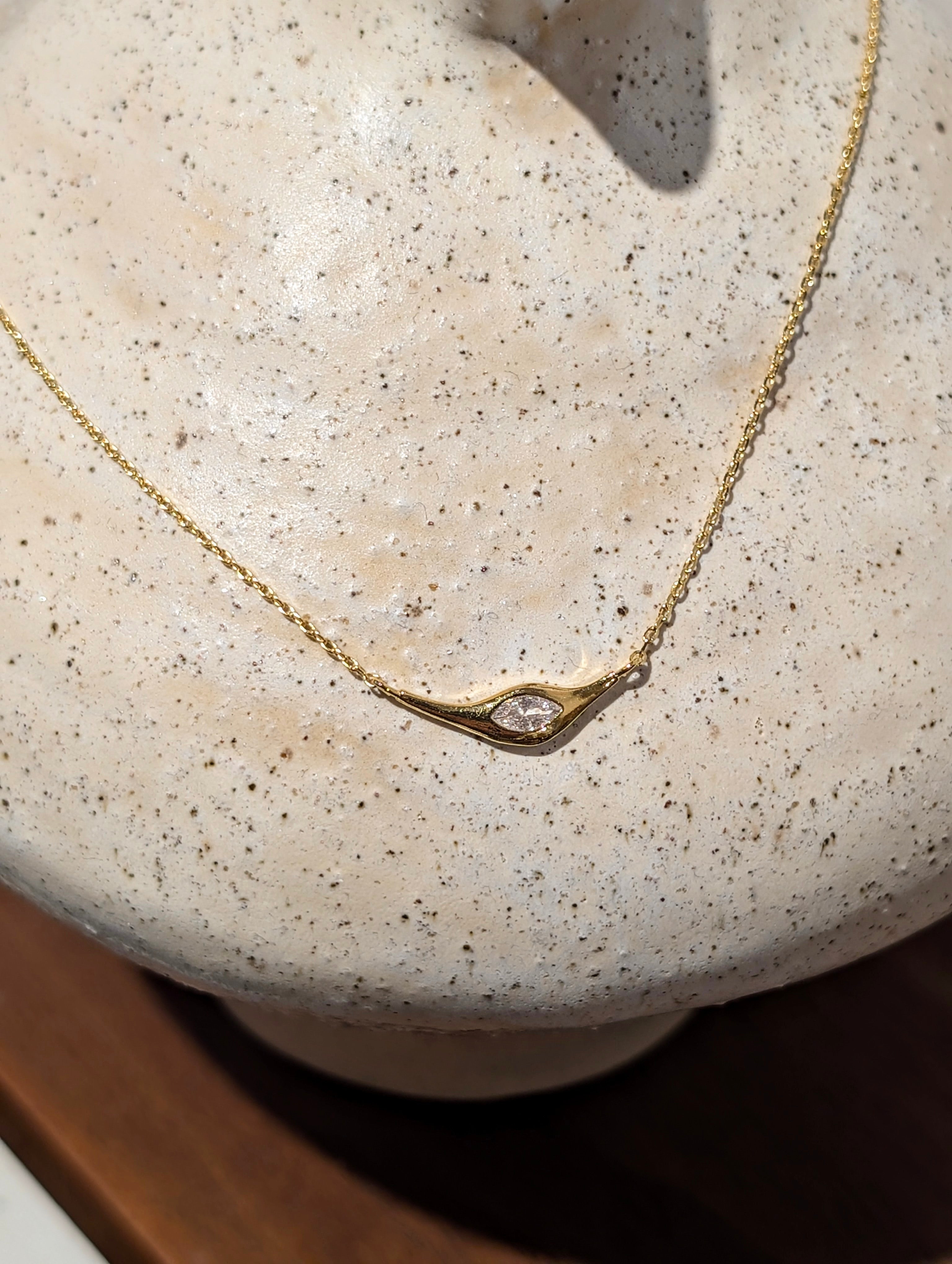 Linear Marquise Pendant Necklace