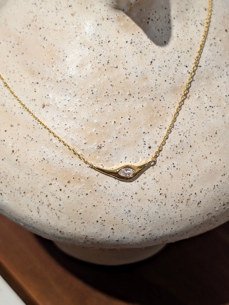Linear Marquise Pendant Necklace
