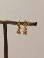 CZ Starburst hinged hoop earrings