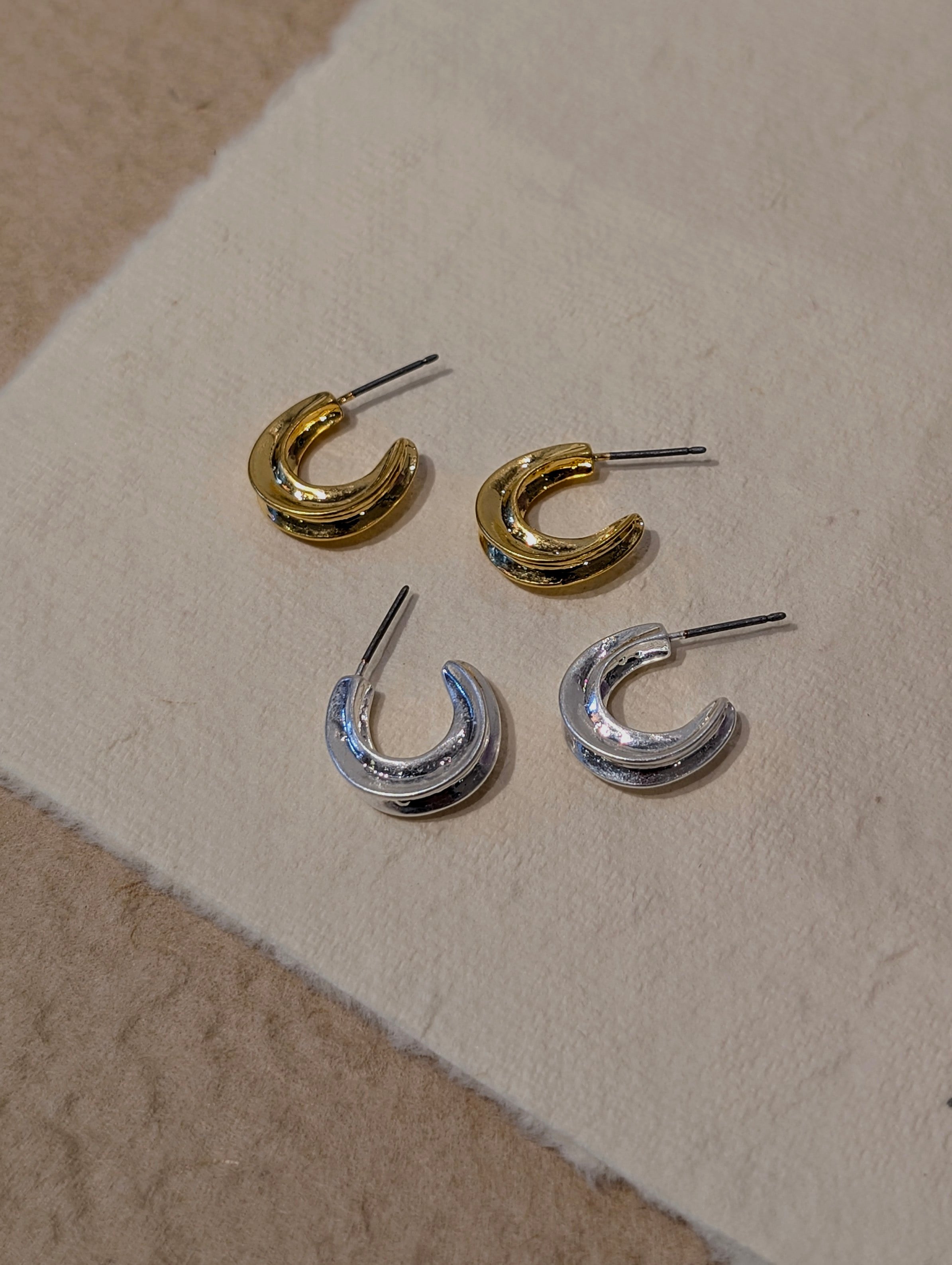 C-shape Brass Earrings