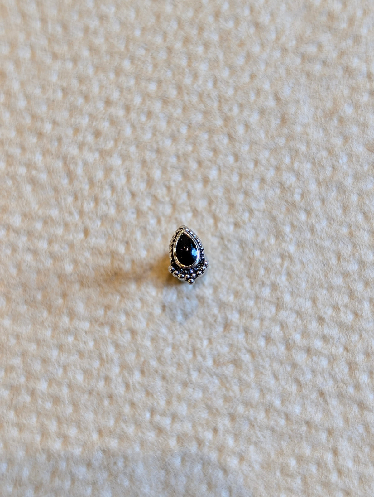 Teardrop Inlay Surgical Steel Stud Piercing Earring (1pc)