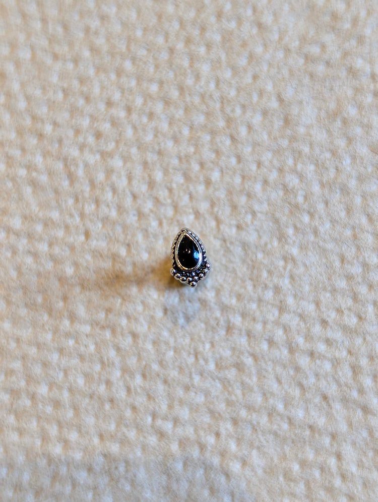 Teardrop Inlay Surgical Steel Stud Piercing Earring (1pc)