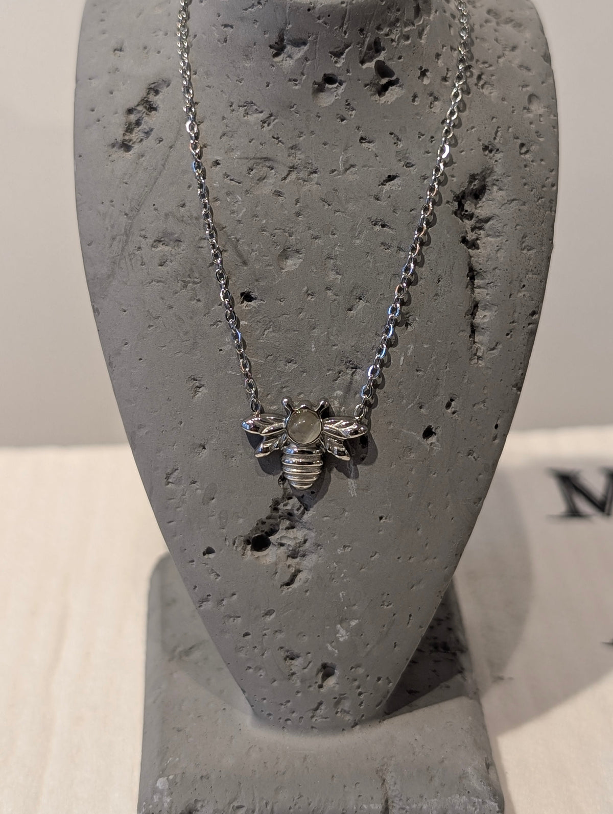 Stainless Steel Bee Pendant Necklace