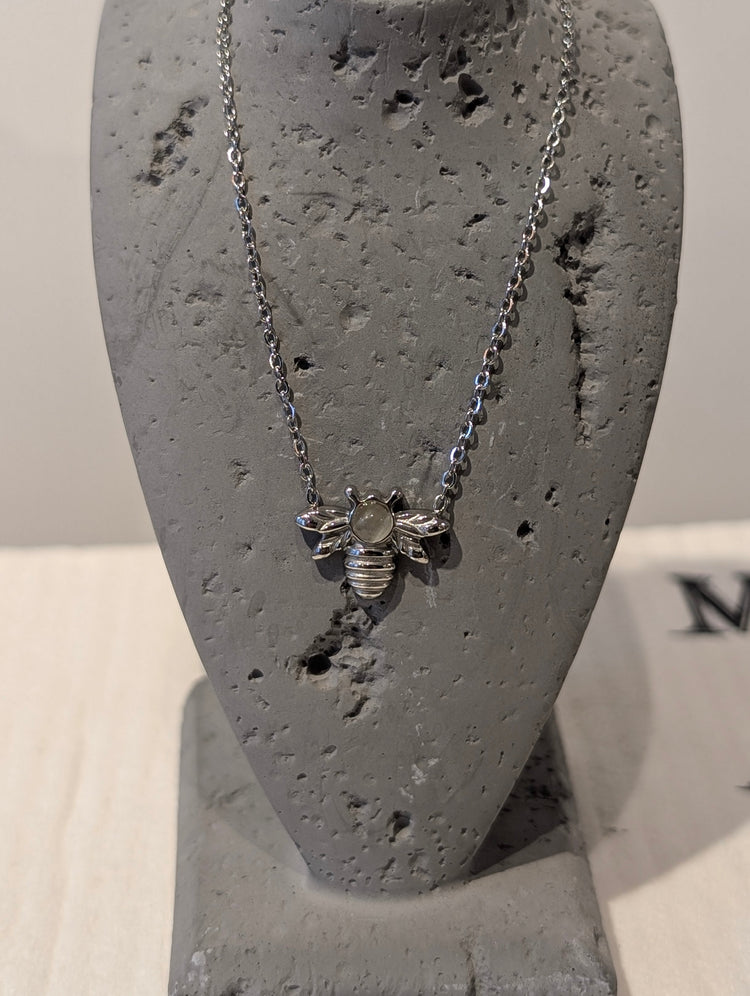 Stainless Steel Bee Pendant Necklace
