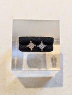 Square cz surgical steel stud piercing (1pc)