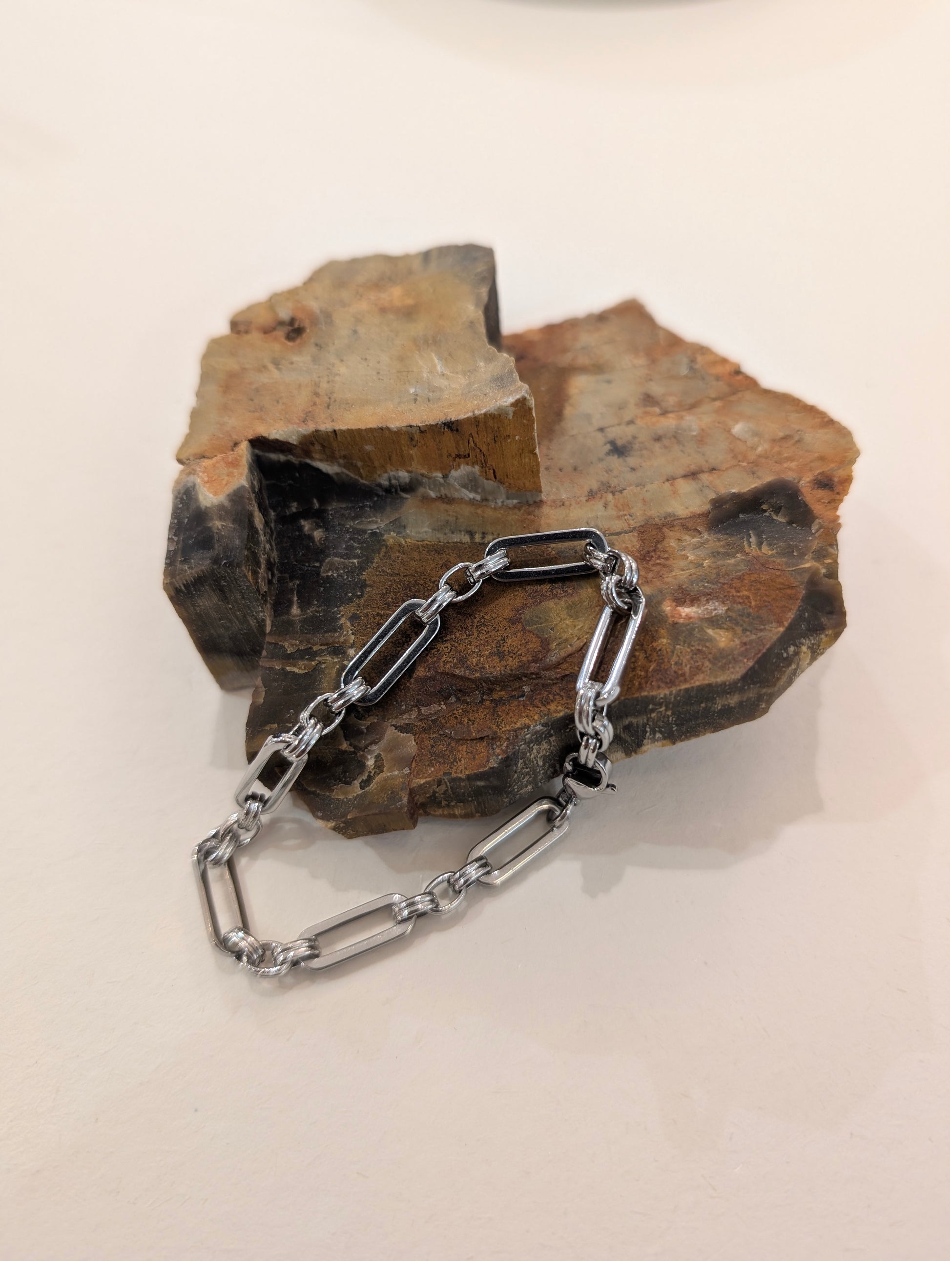 Interlock stainless steel bracelet