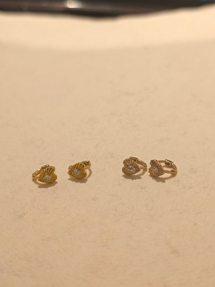 Radiant Heart Huggie 925 Silver Earrings