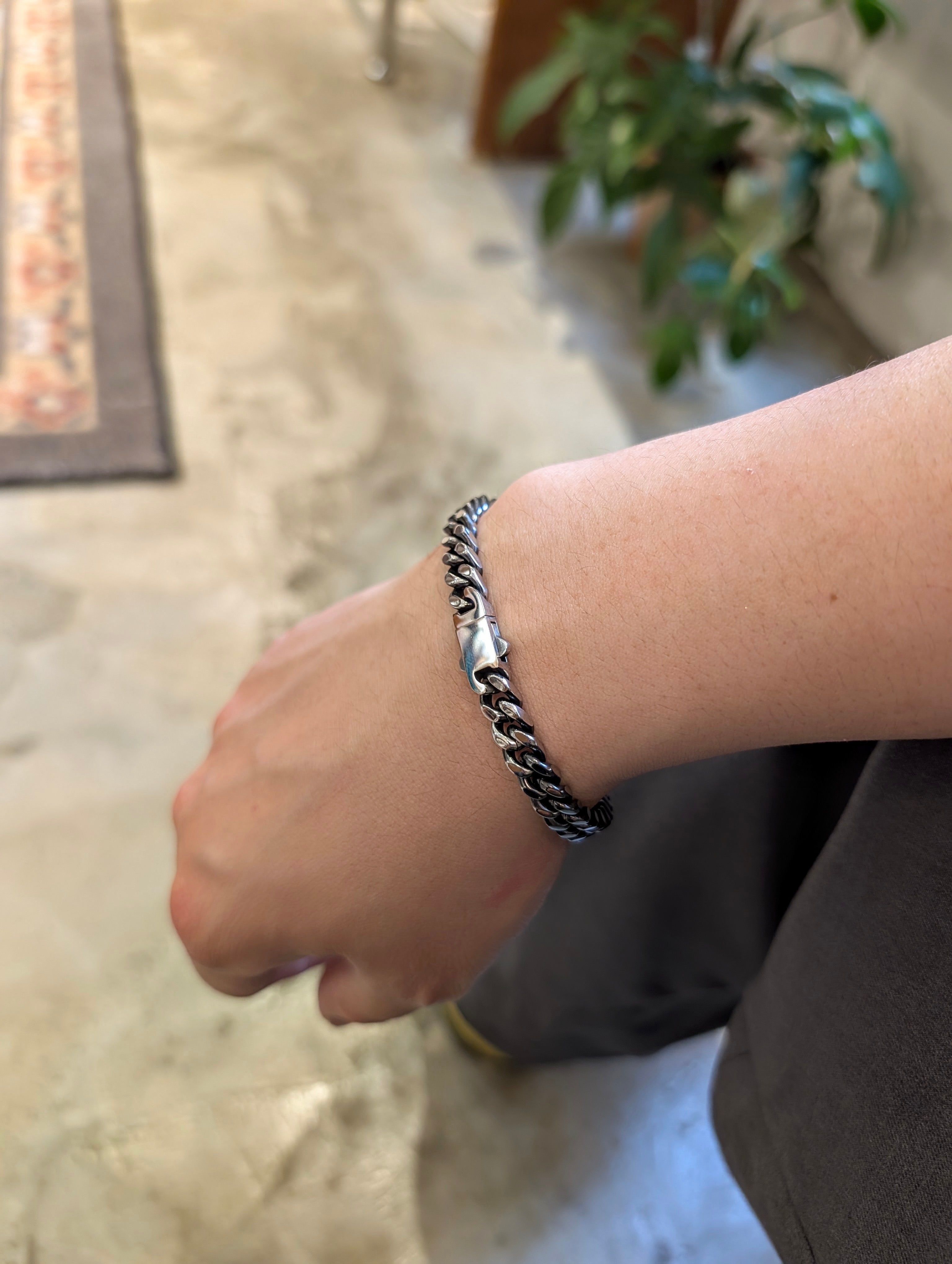 Rectangular Chain Stainless Steel Bracelet - Men