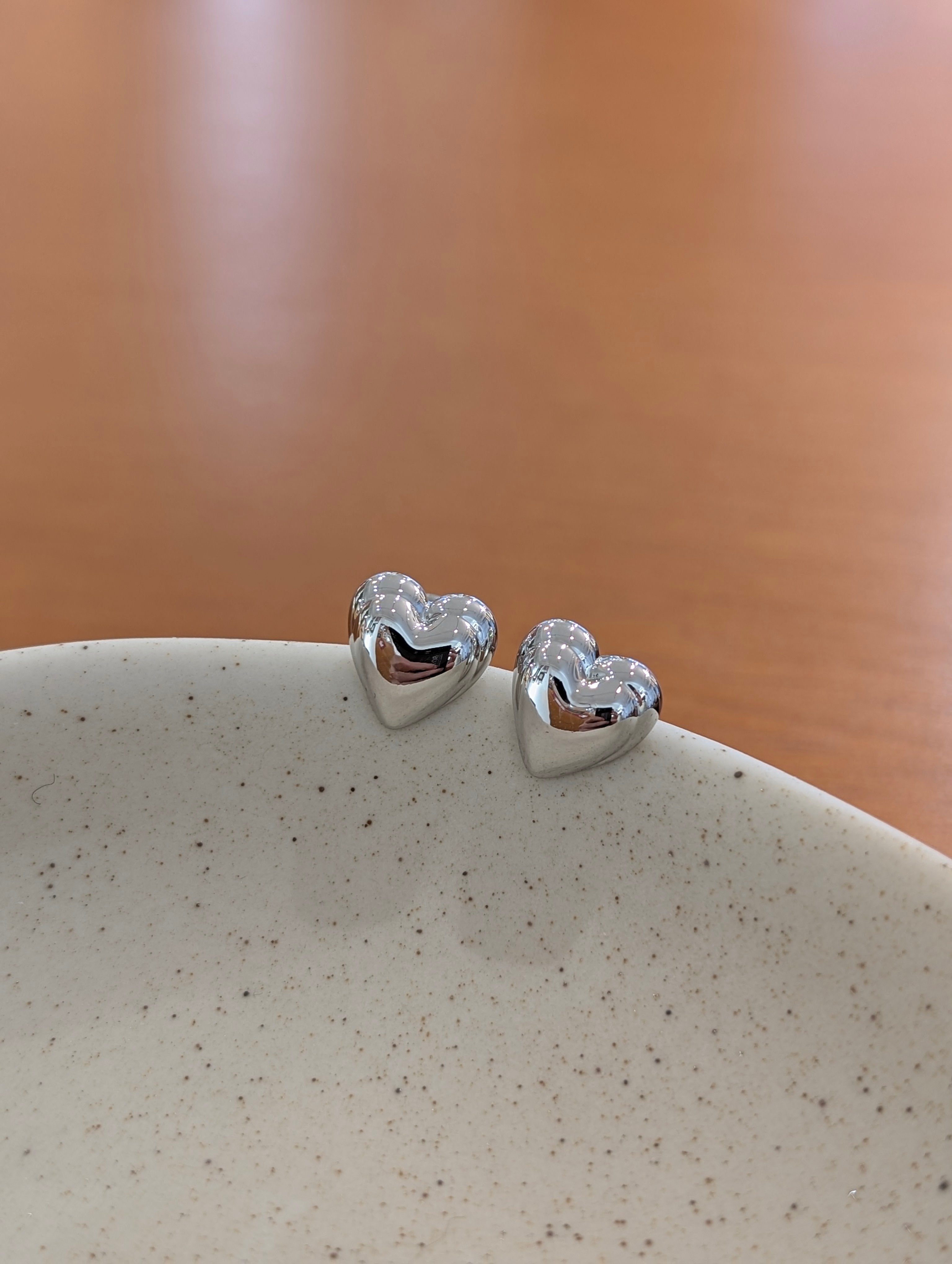 Heart brass earrings