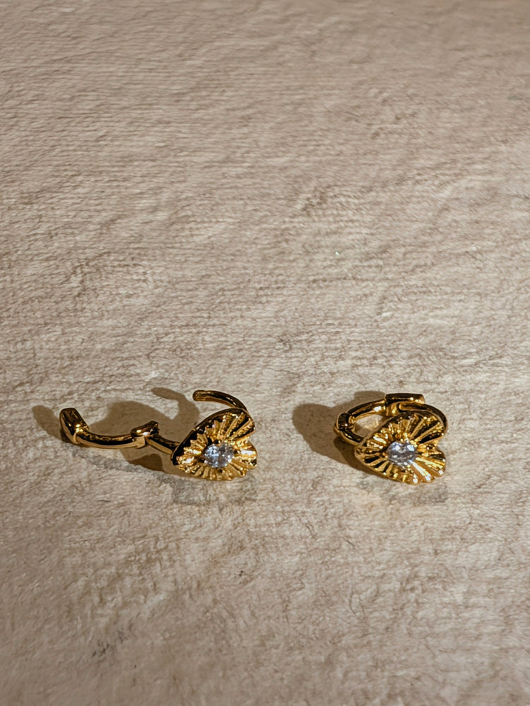 Radiant Heart Huggie 925 Silver Earrings
