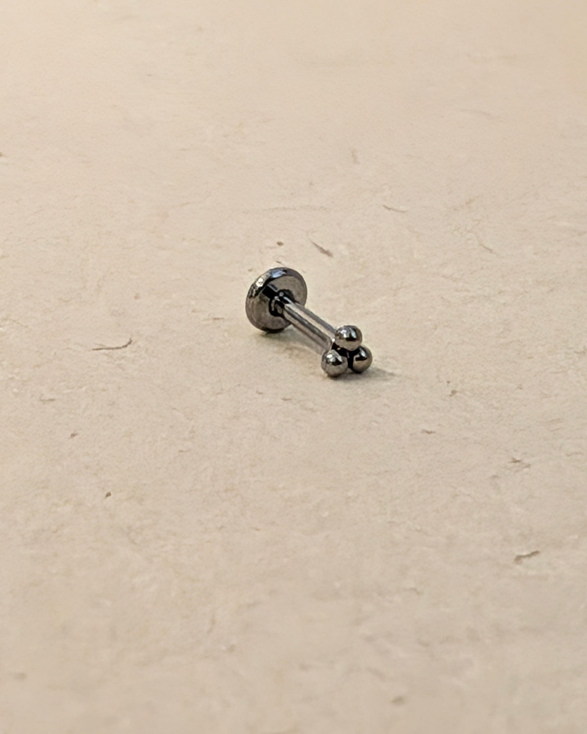 Titanium Trio Bead Flat Back Stud (ASTM F136)