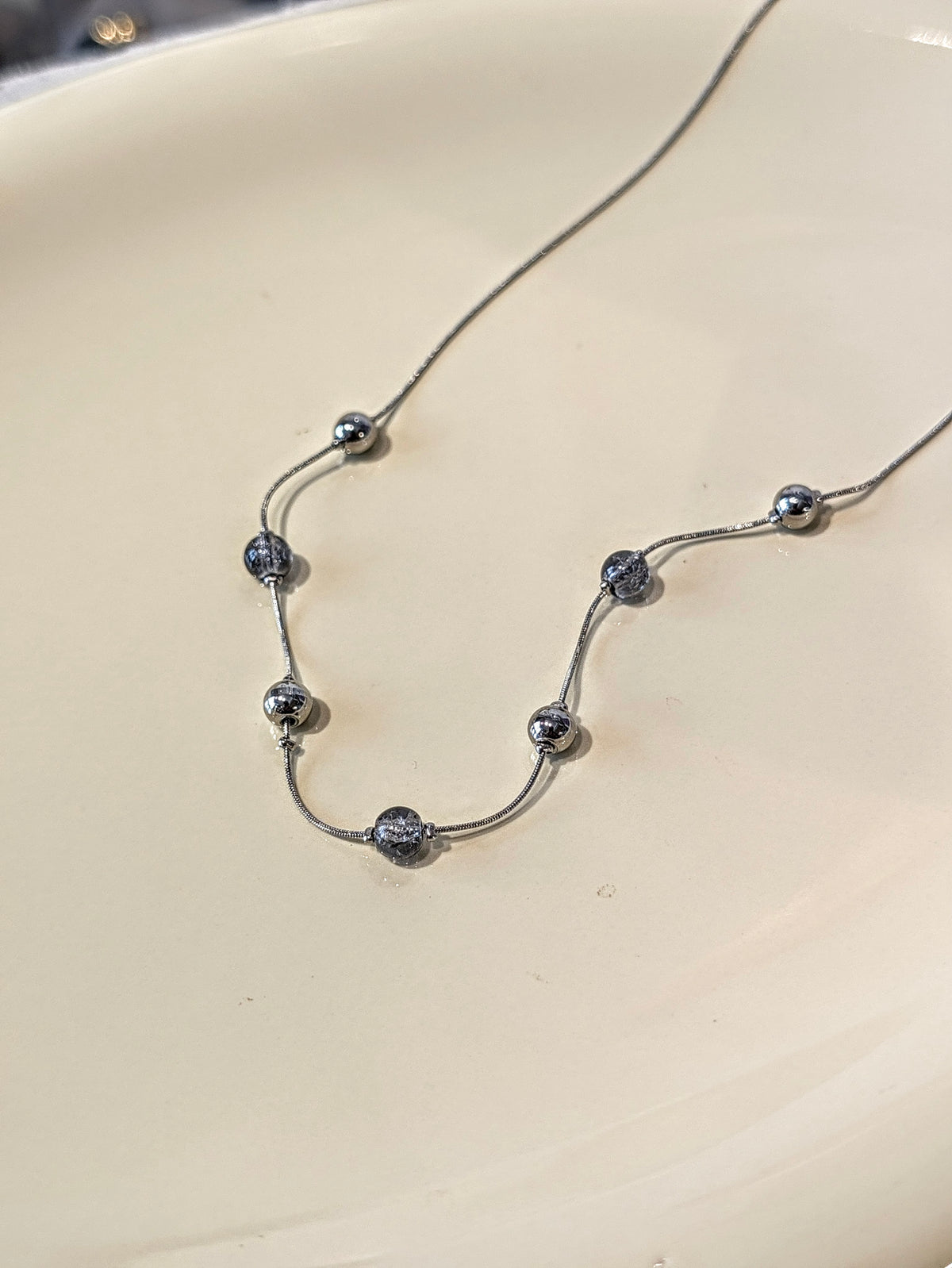 Ember Beaded Stainless Steel Necklace