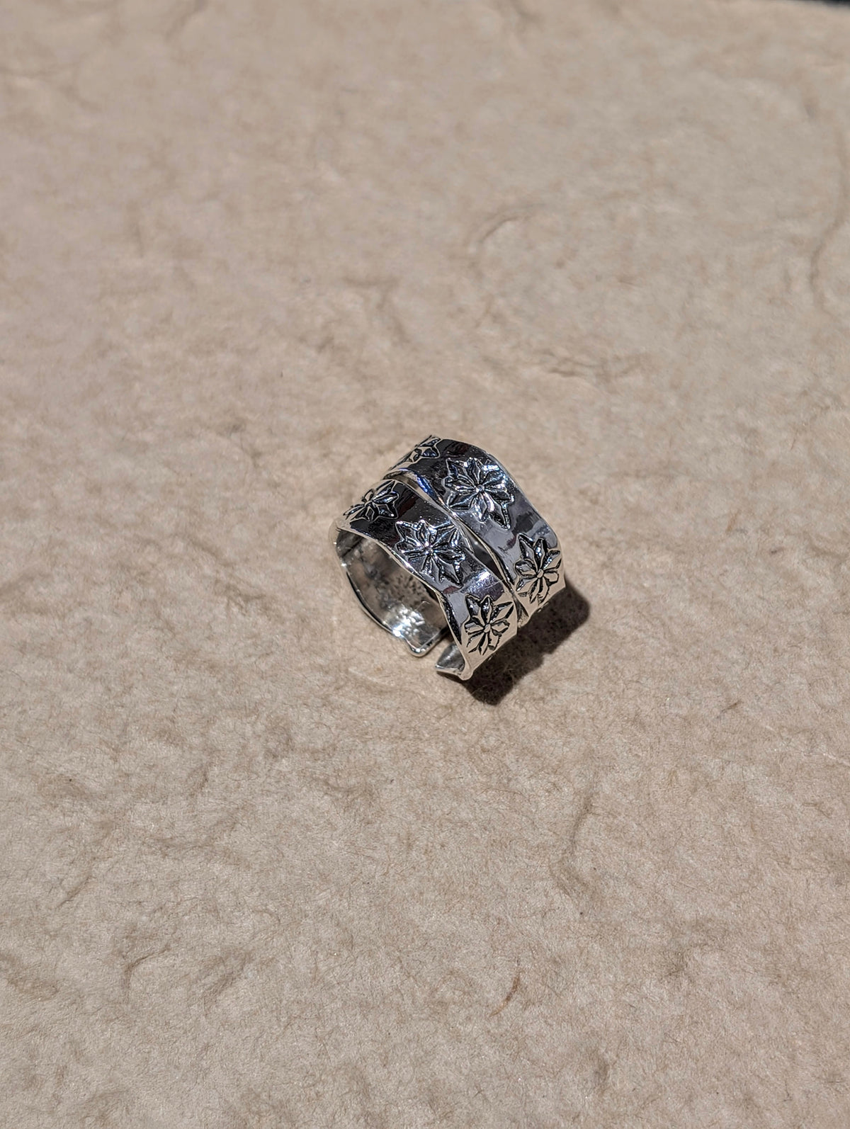 Oxidized Floral Statement 925 Silver Ring