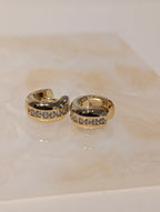 Mini Huggie hoop brass earrings