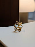 Elysian Knot two tone stainless steel ring