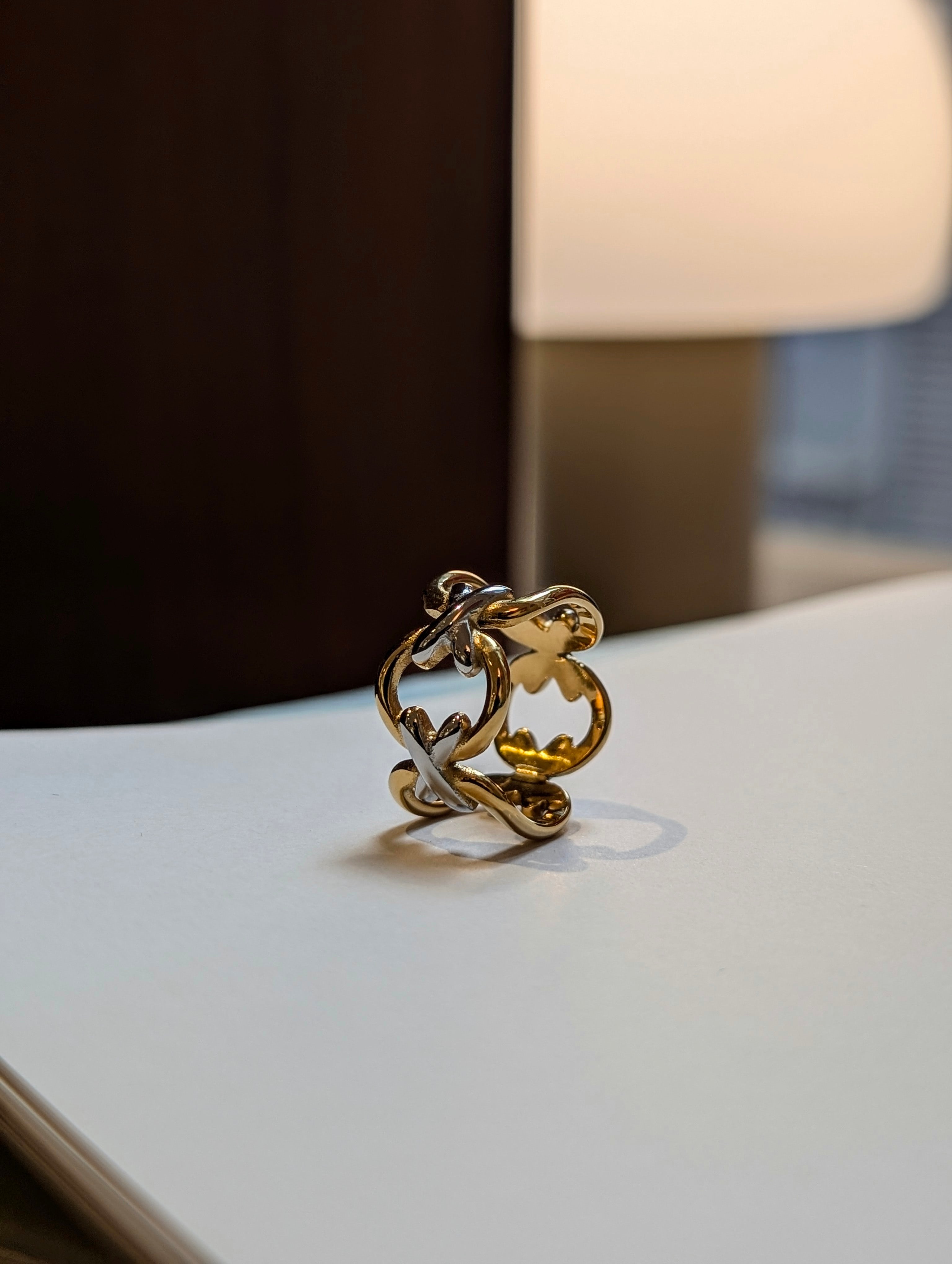 Elysian Knot two tone stainless steel ring