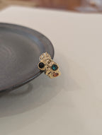 Chunky colour faux stone brass ring