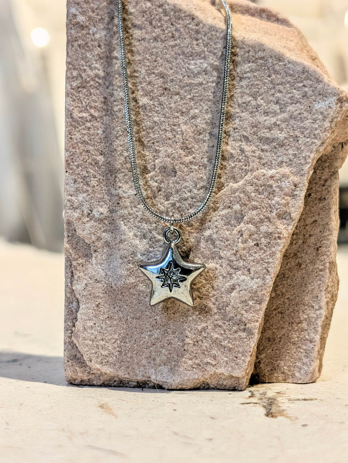 Star stud stainless steel necklace