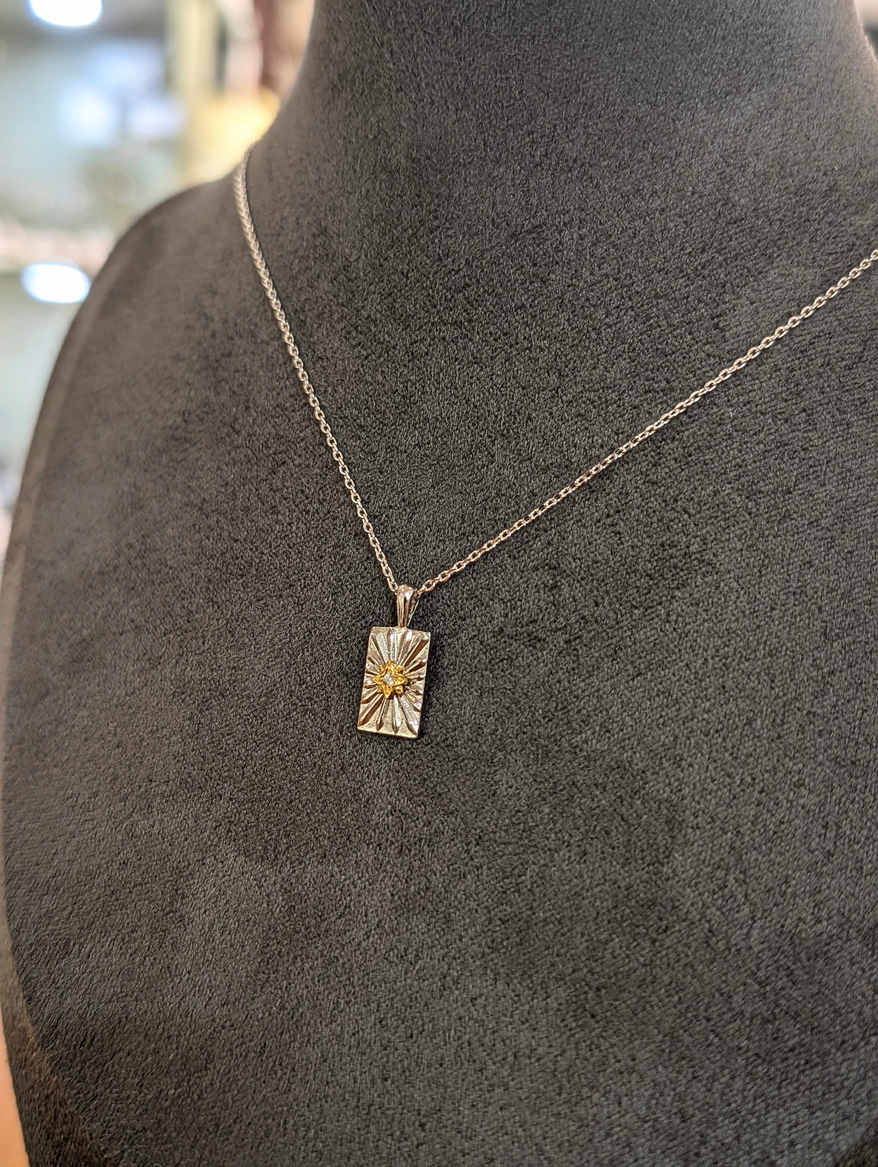 Two‑Tone Frame Necklace