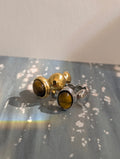 Faux tigers eye stainless steel ring