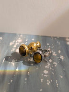 Faux tigers eye stainless steel ring