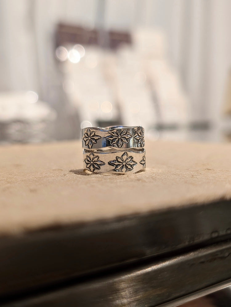 Oxidized Floral Statement 925 Silver Ring