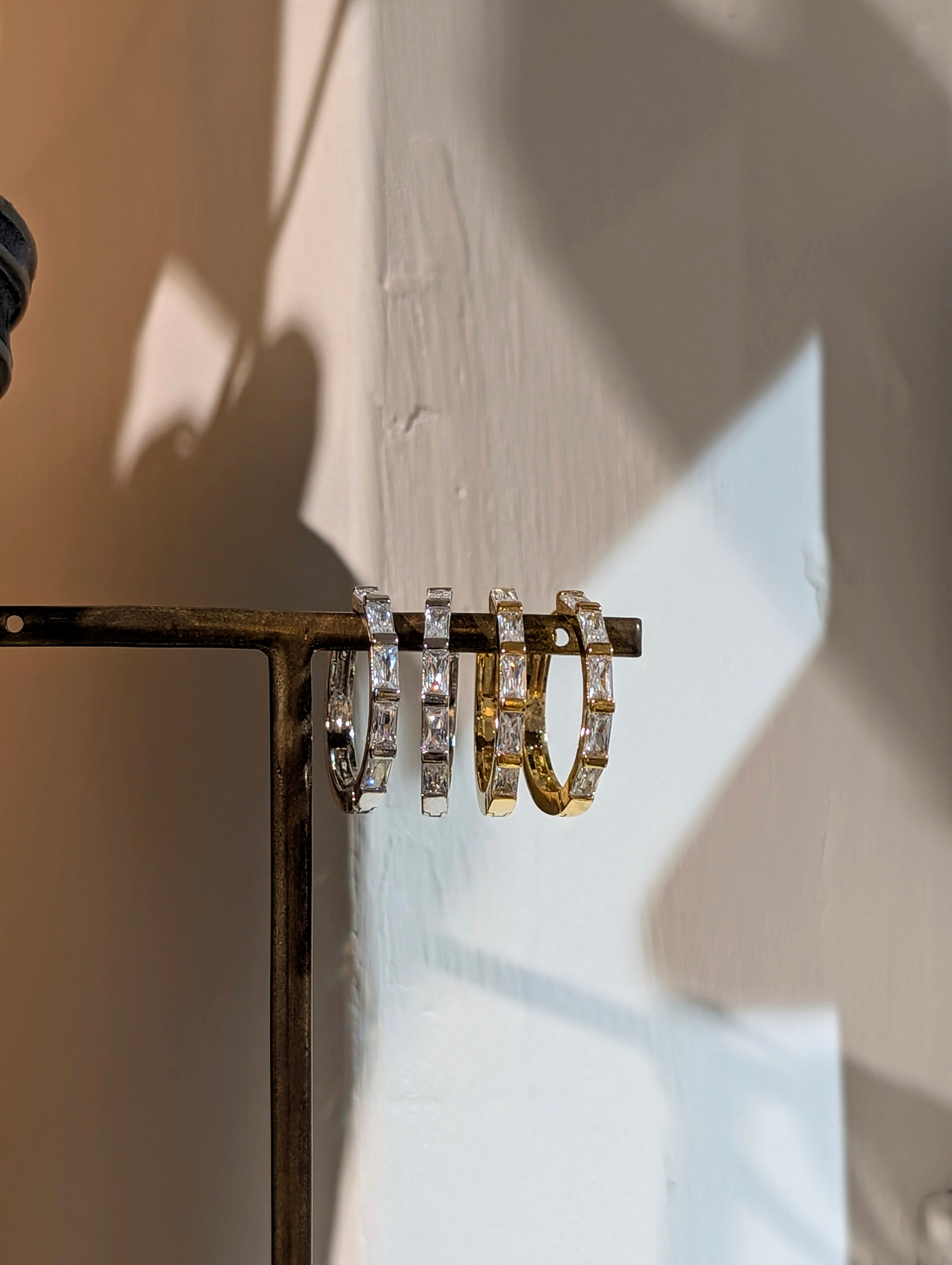 Echo Baguette Hoop Earrings