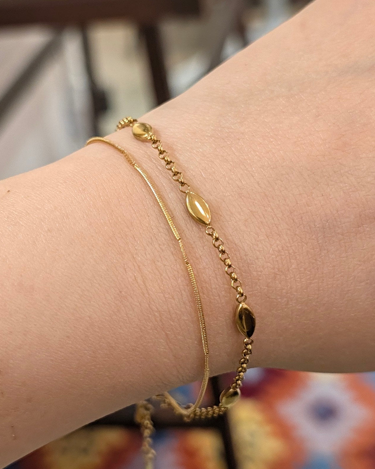 Marquise Accent Chain Stainless Steel Bracelet