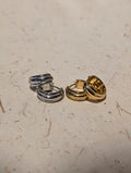 Parallel Rib Hoop Stainless Steel Earrings