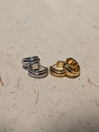 Parallel Rib Hoop Stainless Steel Earrings