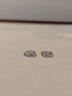 Rectangular CZ Hinged Hoop Earrings