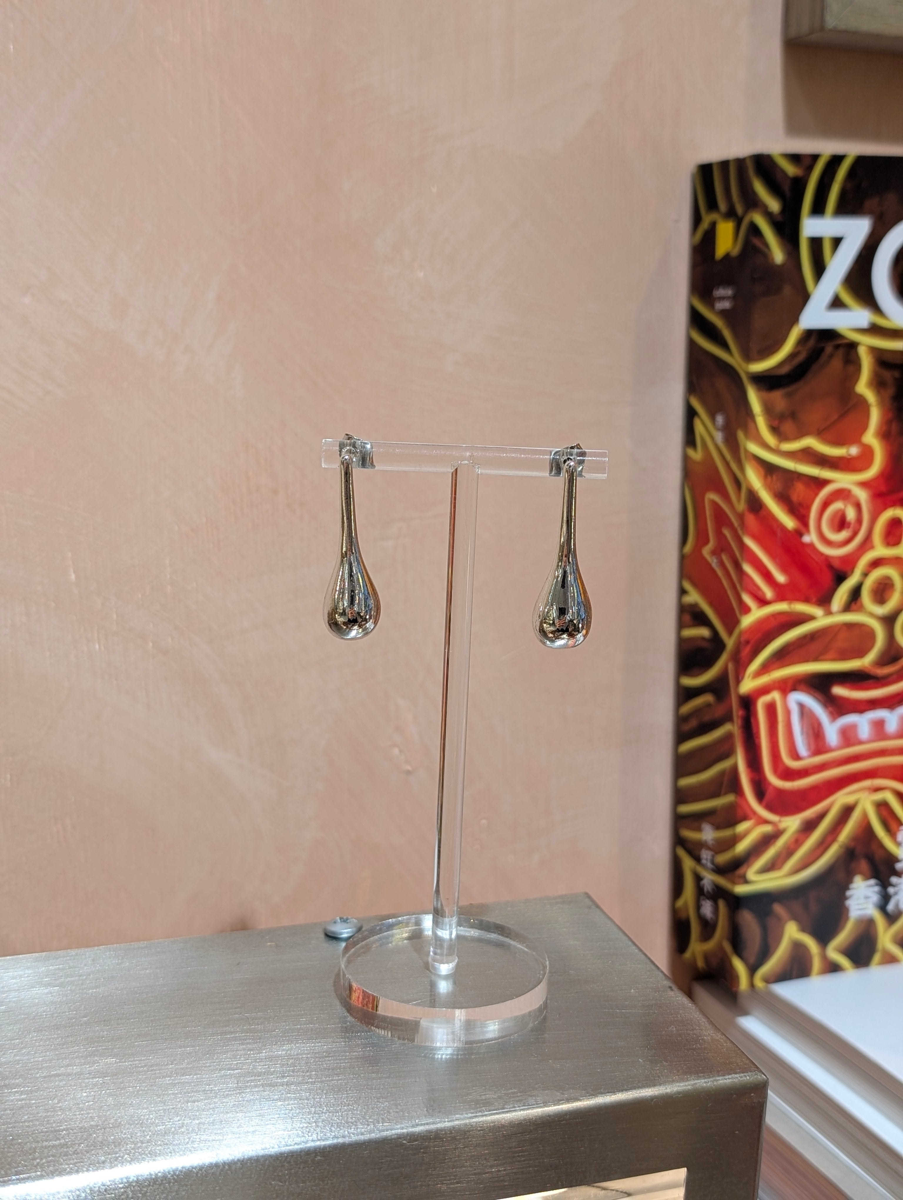 Drop waterdrop brass earrings