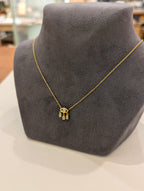 Eye drop cz brass necklace