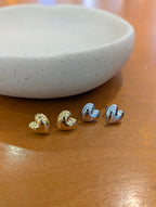 Heart brass earrings