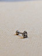 Filigree Heart CZ Stud Piercing Earring (1pc)