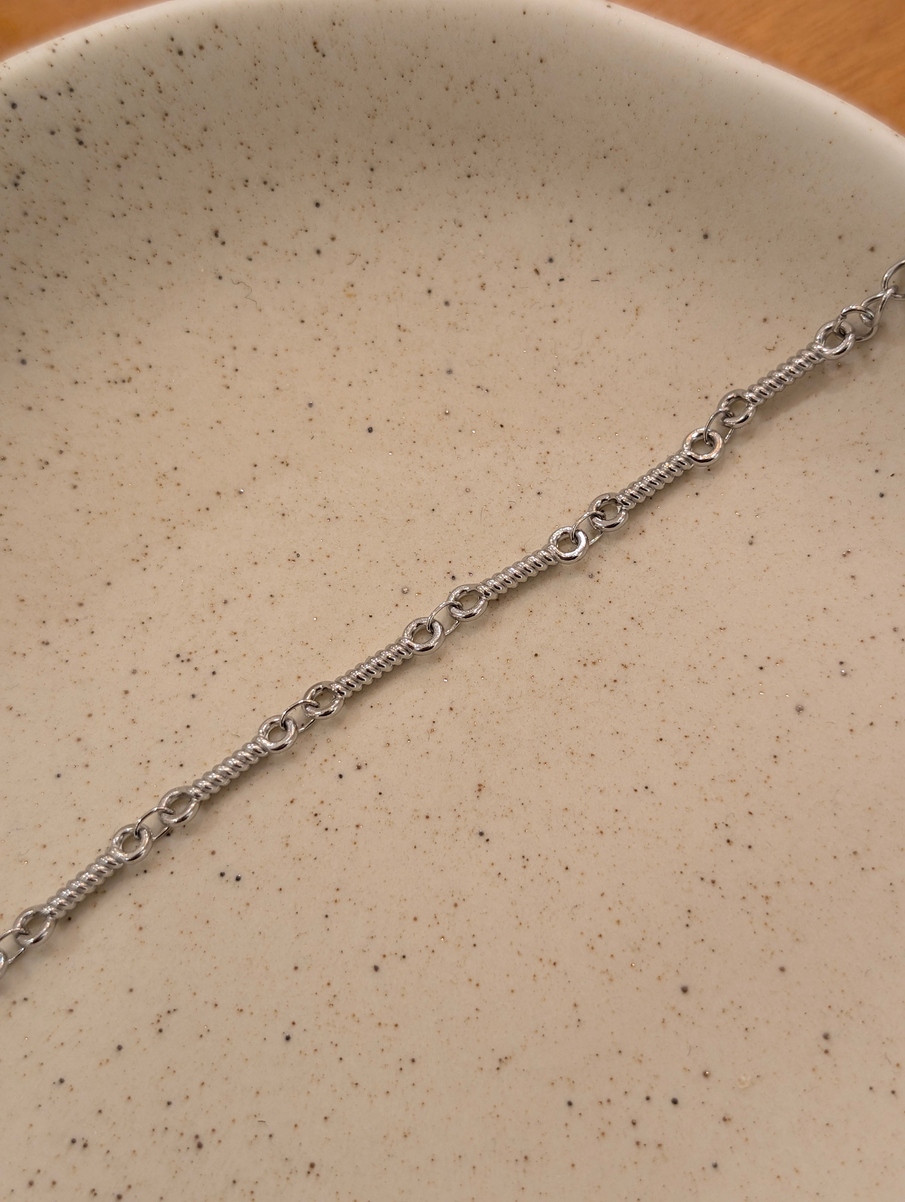 Interlock stainless steel bracelet