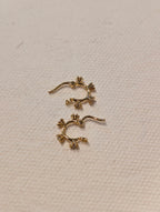 CZ Starburst hinged hoop earrings