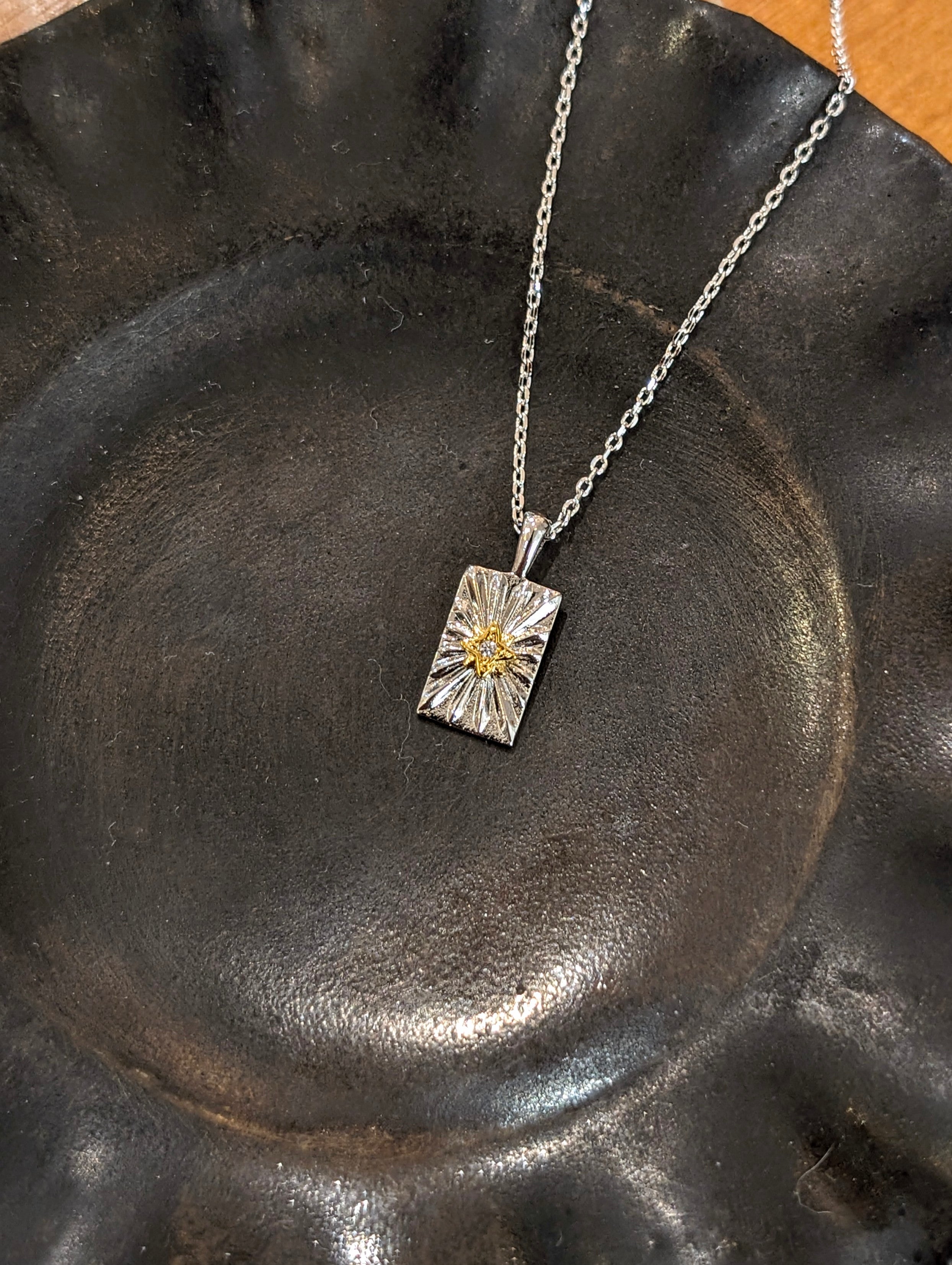 Two‑Tone Frame Necklace
