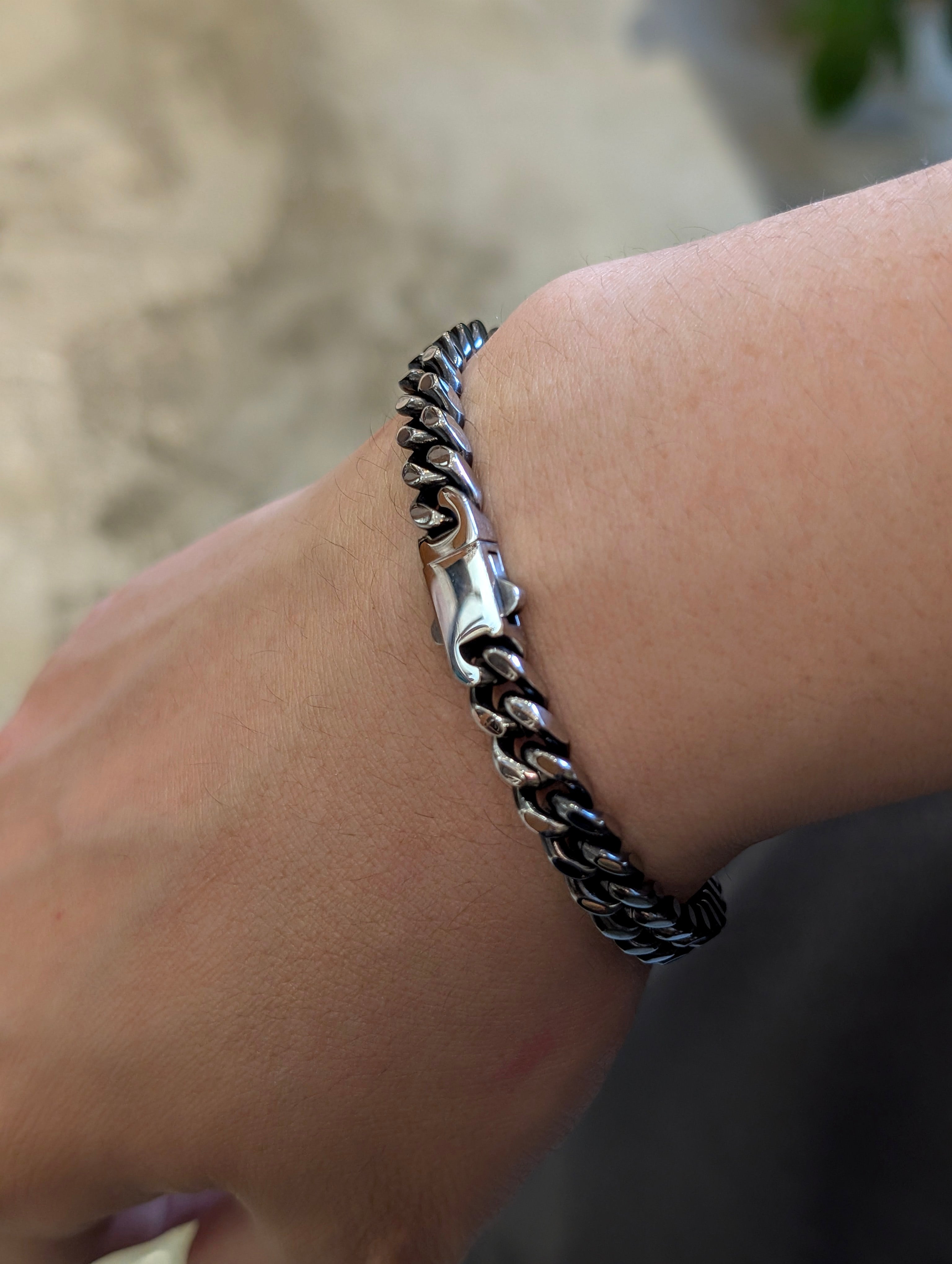 Rectangular Chain Stainless Steel Bracelet - Men