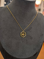 Hexagon Bee Pendant