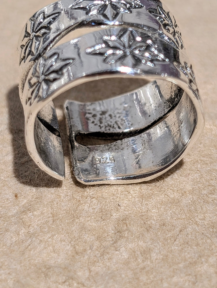 Oxidized Floral Statement 925 Silver Ring